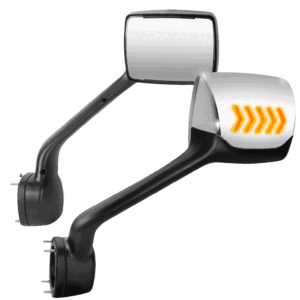 Chrome [5-Arrow LED Turn Signal] Manual Side View Mirror For 11-21 Kenworth T680/13-21 Peterbilt 579/11-18 587