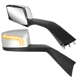 Chrome [12V Sequential Chasing L-Pattern LED Turn Signals] Side View Mirror For 18-21 Volvo VNL 300 400 740 760 860
